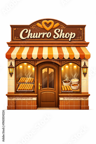 Vector illustration of a modern churro shop