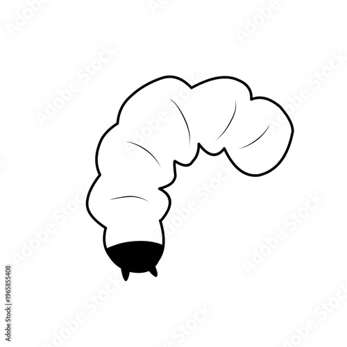 Hand drawn maggots worms. Vector illustration