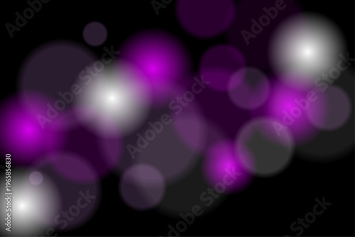 黒背景に浮かぶ紫の光　 幻想的な光のデザイン素材