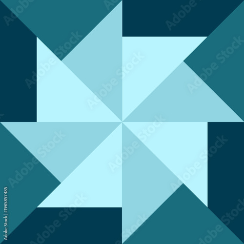 Teal Blue Patchwork Pinwheel