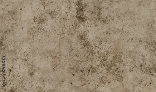 A weathered concrete surface with a predominantly beige tone and darker speckled patches