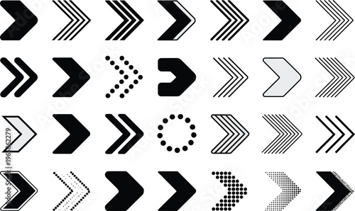 Collection of Arrow Icons and Symbols in Various Styles and Directions