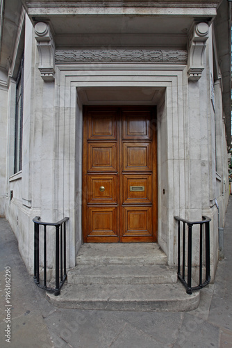 Big Double Wooden Doors at Building Corner in London United Kingdom