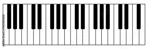 Vector illustration. Musical flat background. Piano key, keyboard. Melody. Instrument.