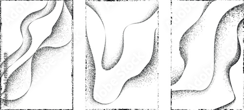 Abstract grain noise wave texture background with soft curved lines useful for posters, overlays. Minimal organic flow lines with subtle grainy texture. Fluid noised curves effect. Vector
