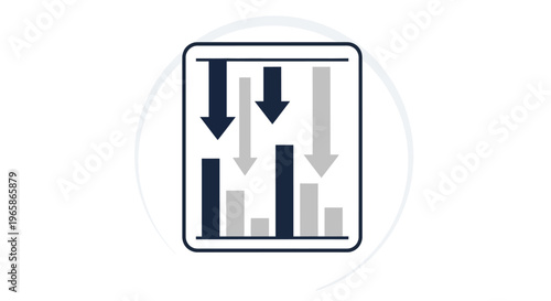 Graph Showing Downward Trend on Tablet Screen.