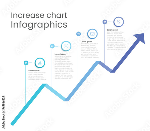 Clean 4 flow infographic template for business presentations and reports. Smooth connected design with four segments, ideal for workflow visualization, process steps, data categorization, or strategic