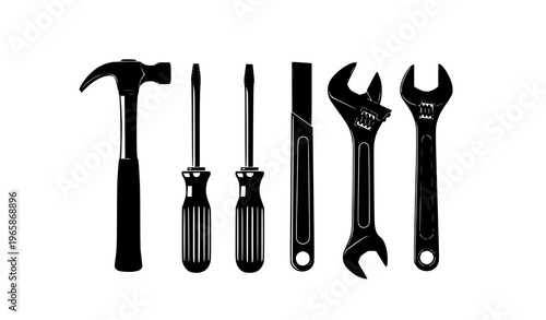 Collection of basic hand tools for diy and repair