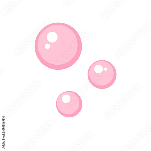 Three floating pink bubbles circles