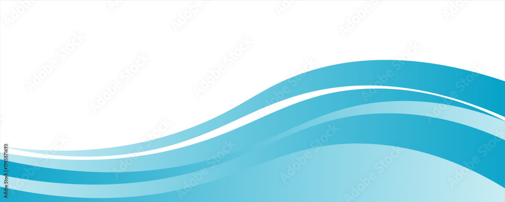 Fototapeta premium Blue and white business wave banner background. vector