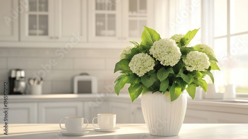 Kitchen flowers sunlight morning freshness home