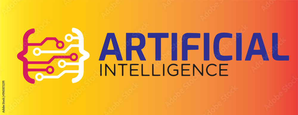 Obraz premium Artificial Intelligence and Technology Digital Logo Concept 