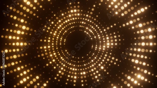Glamour Abstract background with gold bright lights. Glitter celebration golden texture. Seamless loop.