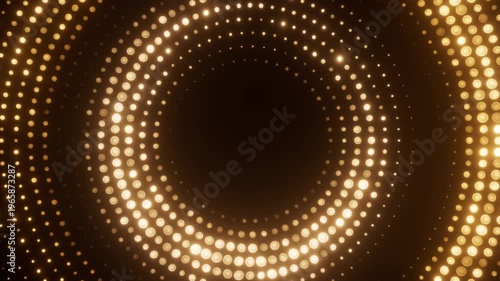 Golden abstract background with bright lights animation. Award winner pattern concept. Holiday texture template. Seamless loop.