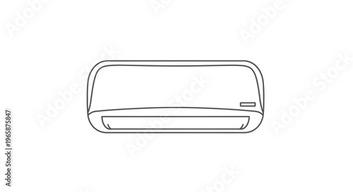 Air Conditioner Unit Outline Icon - HVAC Cooling System Vector Line Art Illustration for Climate Control