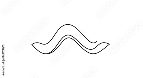 Continuous one line drawing of two abstract wavy lines, minimalistic and elegant graphic design element.