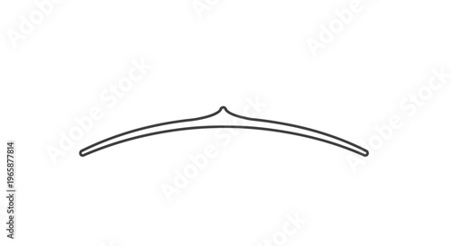 Subtle and elegant thin black curved arc line outline vector graphic design element on white background, minimalist illustration.