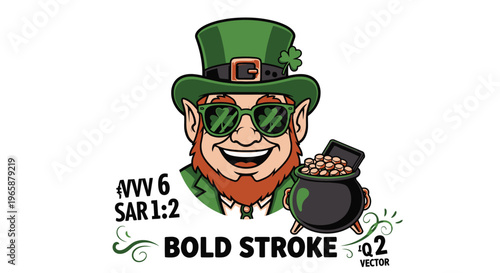 Photos Leprechaun Wearing Sunglasses Smiling Face.