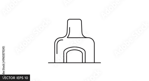 Minimalist Baby Bottle Nipple Line Icon Vector Illustration. Simple Infant Teat for Feeding Newborns and Babies.