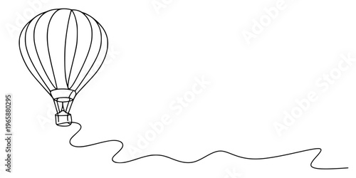 One line of hot air balloon