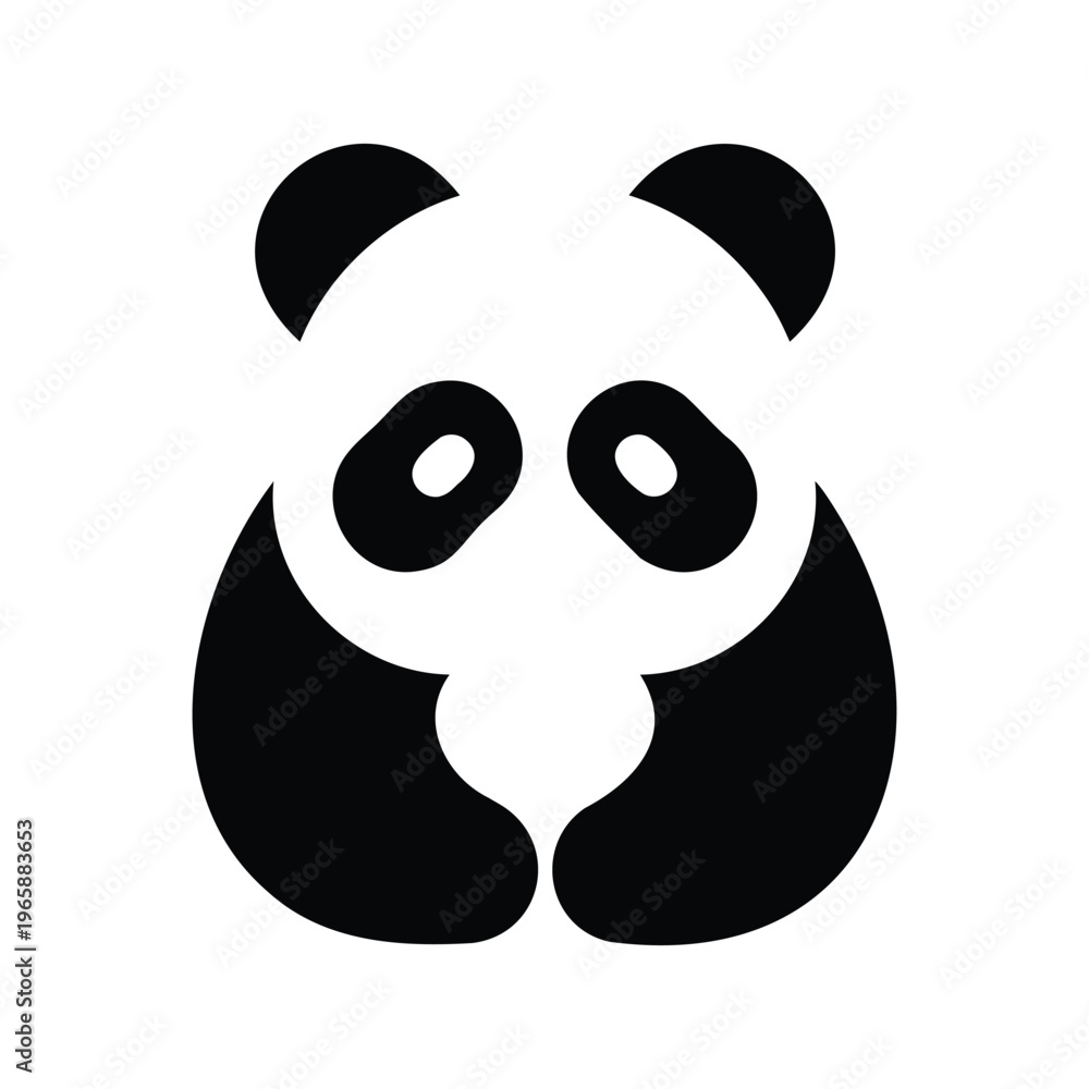 Fototapeta premium Simple Cartoon Panda Vector with Clean Lines