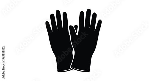 Black gloves displayed on a white background facing towards the viewer