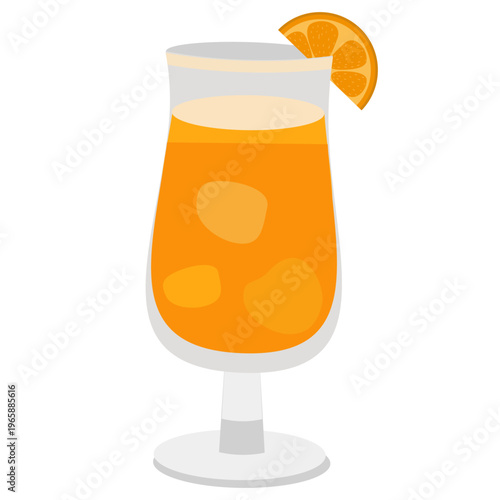 Summer fruit drink cocktail with straw and citrus slices.Summer alcoholic cocktail with prosecco, aperol and oranges.