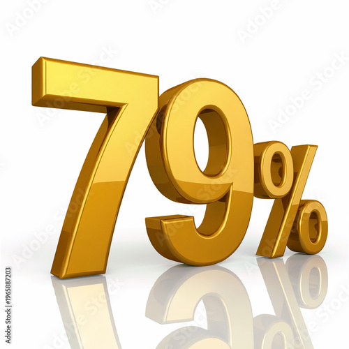 79 Percent Discount Gold Typography, Sale Promotion and Retail Offer Concept