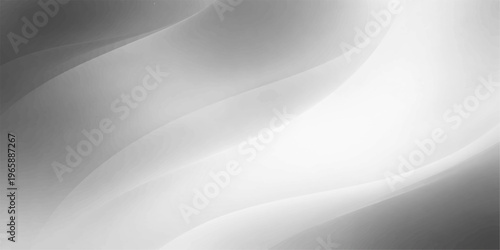 A soft silver silk fabric with flowing wave patterns and smooth satin curves creates a light gray textile motion backdrop illustration