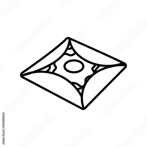 Icône de galette bretonne en style outline minimaliste. Illustration vectorielle simple représentant une spécialité culinaire typique de la Bretagne - Galette complète pliée avec l'oeuf qui apparait