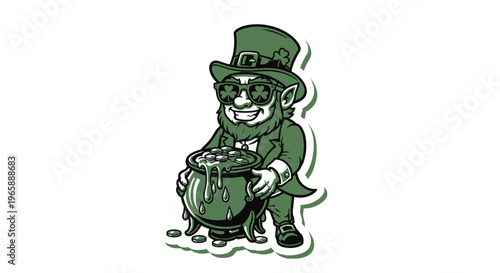St Patricks Day Leprechaun Character Illustration.