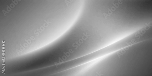 Polished silver metallic background featuring a brushed stainless steel texture and shiny chrome reflections in an abstract gray plate vector illustration