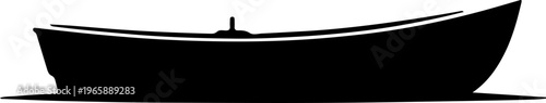 Sleek Minimalist Silhouette of a Traditional Watercraft for Nautical Themes and Design Elements
