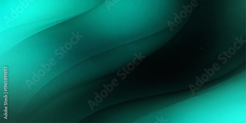 Futuristic digital art featuring an abstract green and blue background with flowing light waves, artistic curves, and motion lines in a vibrant vector design texture