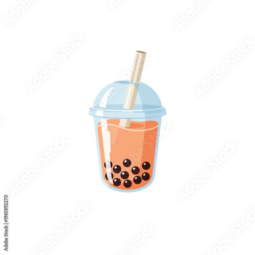 Bubble Tea Flat Vector
