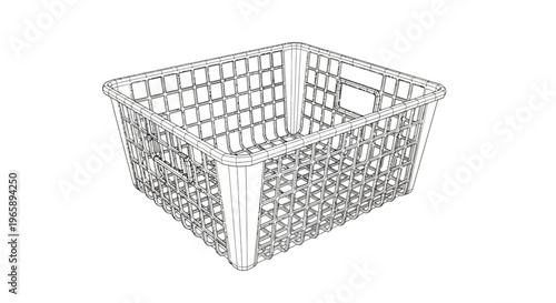 Wire mesh shopping basket container.