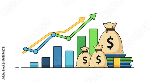 Money bags with dollar signs.