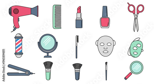 Beauty and Cosmetics Products Displayed.