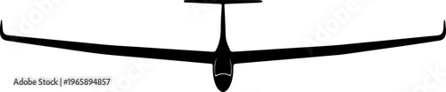 Sleek Black Silhouette of a Sailplane Glider, Representing Silent Flight and Aerial Grace