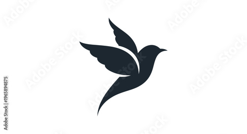 Black silhouette of a flying bird.