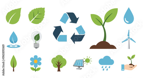 Eco friendly icons and symbols collection.