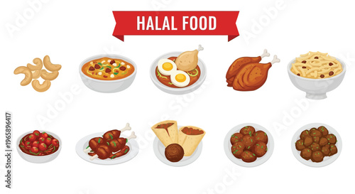 Halal food options including cashew, egg curry, phirni, roast chicken, mutton, kebab, full medames, falafel, zeera karochi