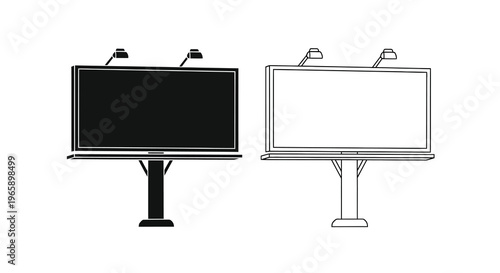 Two billboard mockups one dark one light both with spotlights