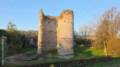 Perigueux, France - view of Tower of Vesunna (Tour de Vesone), the vestige of a Gallo-Roman fanum (temple)