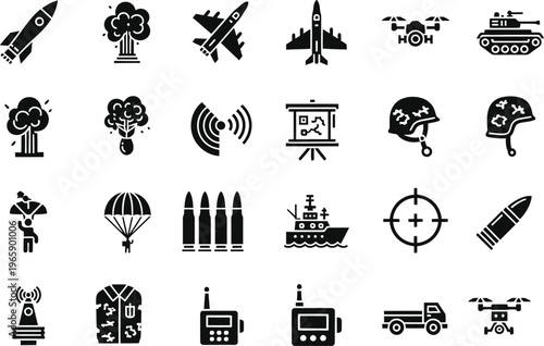 Military and defense related icons and symbols