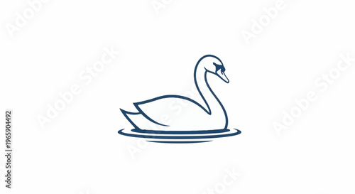 Elegant swan gliding on serene water with graceful curves