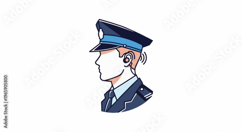 Profile of a uniformed officer wearing an earpiece