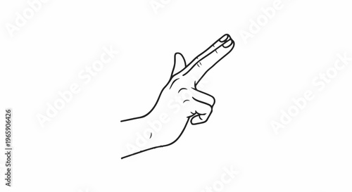 Minimalist line art of a hand making a finger gun gesture
