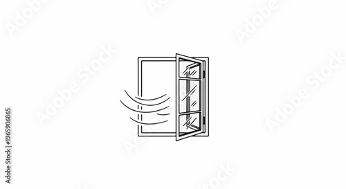 Open window with air currents flowing through