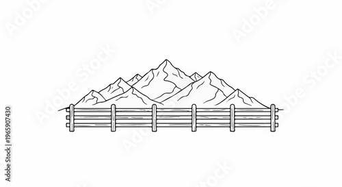 Rustic wooden fence in front of a majestic mountain range